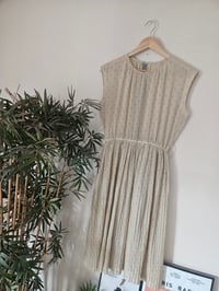 Image 3 of Vintage Pastel Yellow Polka dot Pleated dress