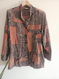 Image 1 of Vintage Paisley Orange and Brown Colour Block shirt