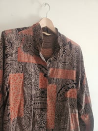 Image 5 of Vintage Paisley Orange and Brown Colour Block shirt