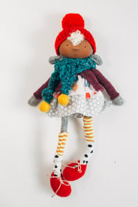 Sienna - Wool Filled Sculpted Sock Sheep Girl, with removable clothes