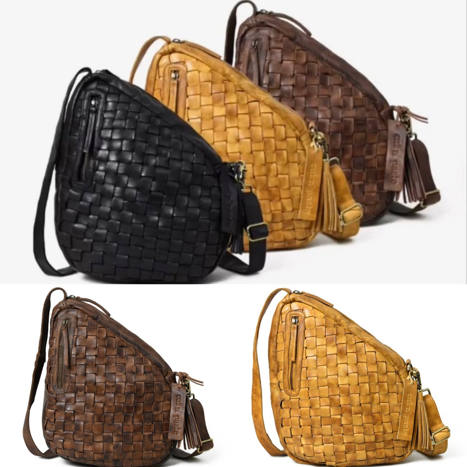 Image of The JAM Woven Sling Tote: Tan Luggage