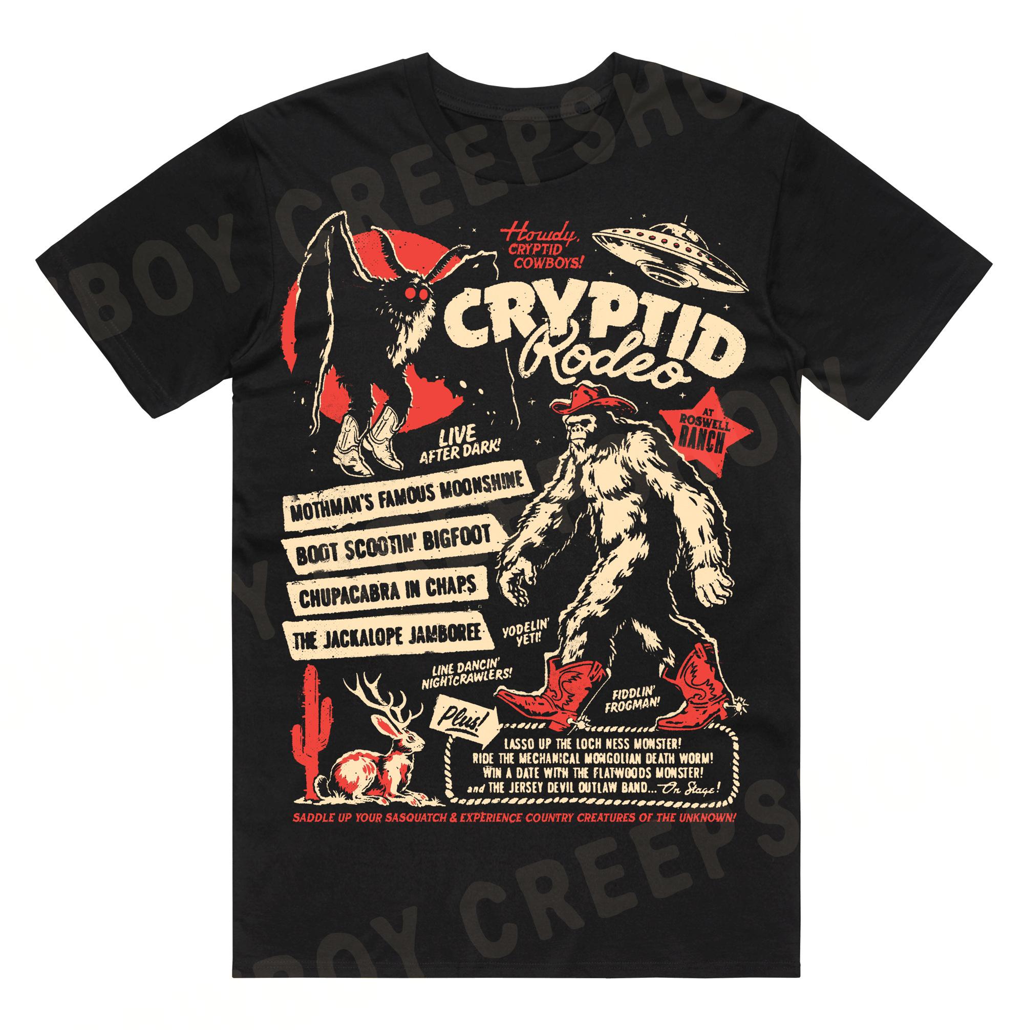 Cryptid Rodeo T-Shirt | M. Lineham Art
