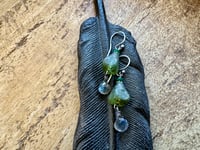 Image 8 of Olive green earrings. n53