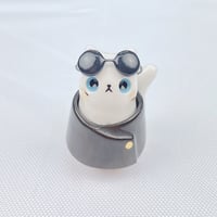 Image 3 of White cat with Gojo outfit ceramic figurine 1