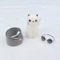 Image 5 of White cat with Gojo outfit ceramic figurine 1