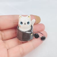 Image 7 of White cat with Gojo outfit ceramic figurine 1