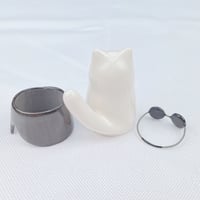 Image 6 of White cat with Gojo outfit ceramic figurine 2