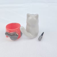 Image 5 of Gray cat-pool ceramic figurine