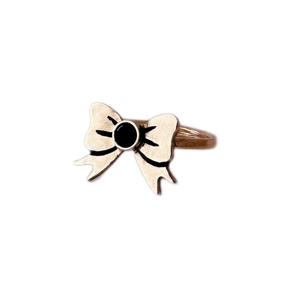 Image of Bow Ring with Black Onyx