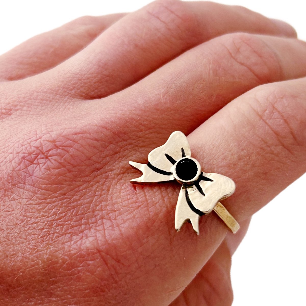 Bow Ring with Black Onyx | Therese Kuempel Jewelry