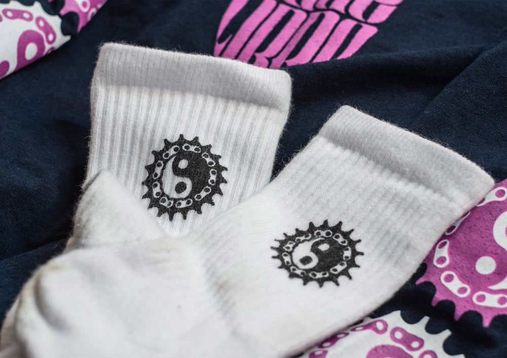 Image of Chaussettes ROUE LIBRE blanches