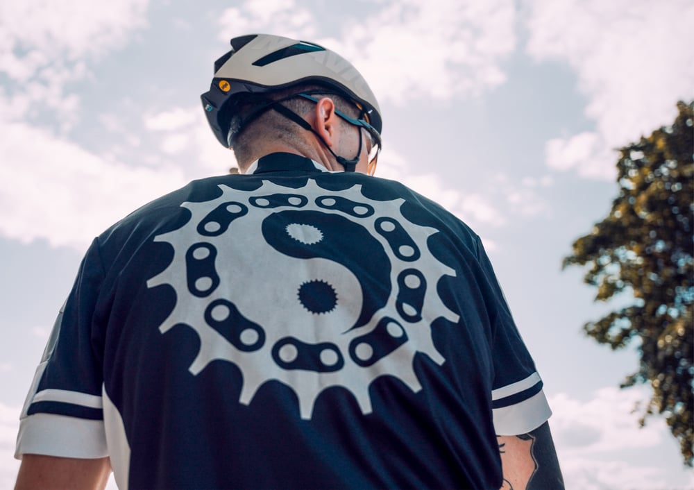 Image of Maillot zippé ROUE LIBRE cycliste noir