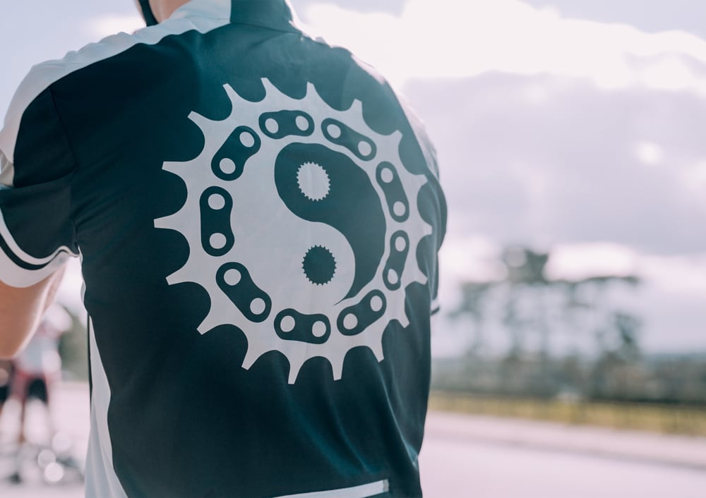 Image of Maillot zippé ROUE LIBRE cycliste noir