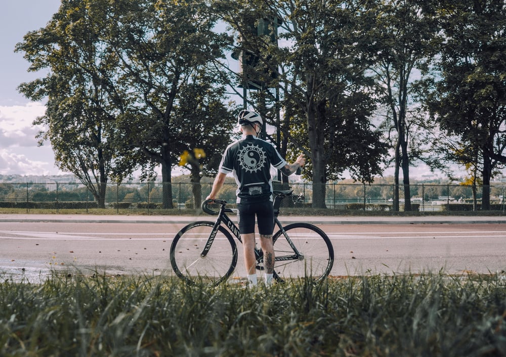 Image of Maillot zippé ROUE LIBRE cycliste noir