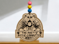 Image 1 of Pretty Pittie Committee Wooden Ornament **DONATION MADE WITH EVERY ORNAMENT**