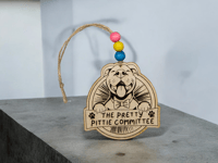 Image 2 of Pretty Pittie Committee Wooden Ornament **DONATION MADE WITH EVERY ORNAMENT**