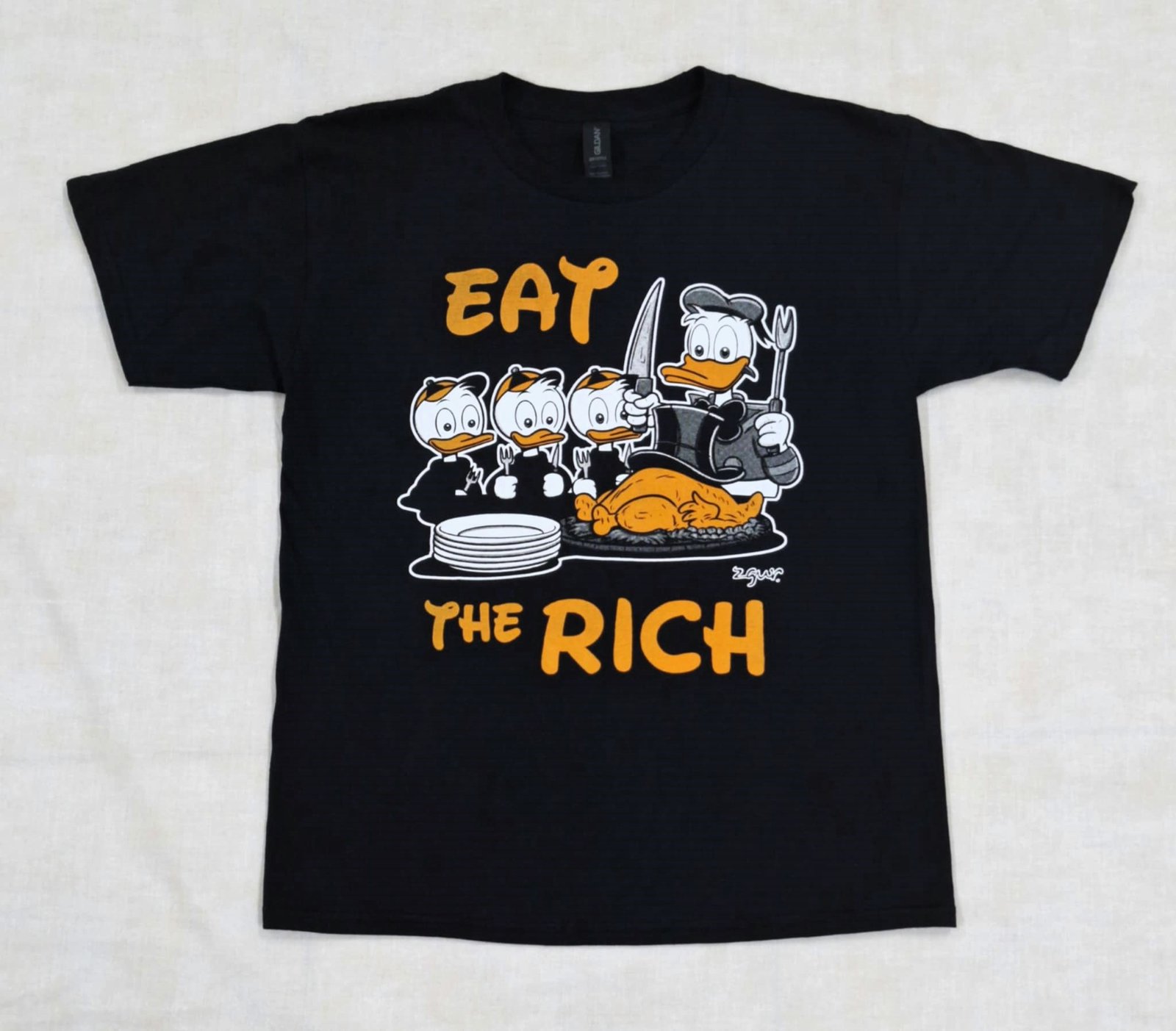 EAT THE RICH' Black T-shirt | Inkspit Rats