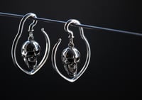 Image 1 of SNICKERING SKULL - Ear Hangers for Stretched Ears - Ear Weights - Stainless Steel