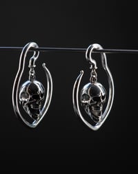 Image 2 of SNICKERING SKULL - Ear Hangers for Stretched Ears - Ear Weights - Stainless Steel