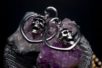 Image 3 of SNICKERING SKULL - Ear Hangers for Stretched Ears - Ear Weights - Stainless Steel