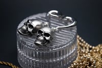 Image 1 of Classic Skull - Ear Weights - Stainless Steel for Stretched Ears - Ear Hooks