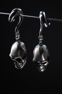 Image 2 of Classic Skull - Ear Weights - Stainless Steel for Stretched Ears - Ear Hooks
