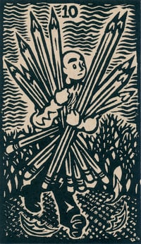 Image of Tarot Print Set No. 1 - Linocut Relief Prints