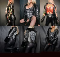 Image 1 of CUSTOM MADE AMON AMARTH FAUX LEATHER JACKET