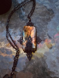 Image 11 of Fire flash labradorite cross necklace 
