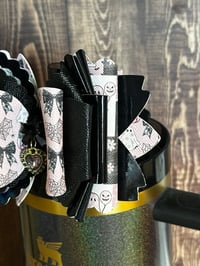 Image 3 of Halloween Bougie Ghost Tumbler Straw Topper Bow