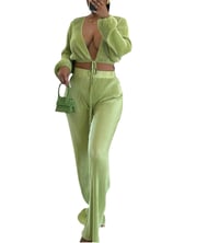 Image 3 of Pleated V-Neck Tracksuit