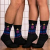 BOSSFITTED Black Neon Pink and Blue Socks