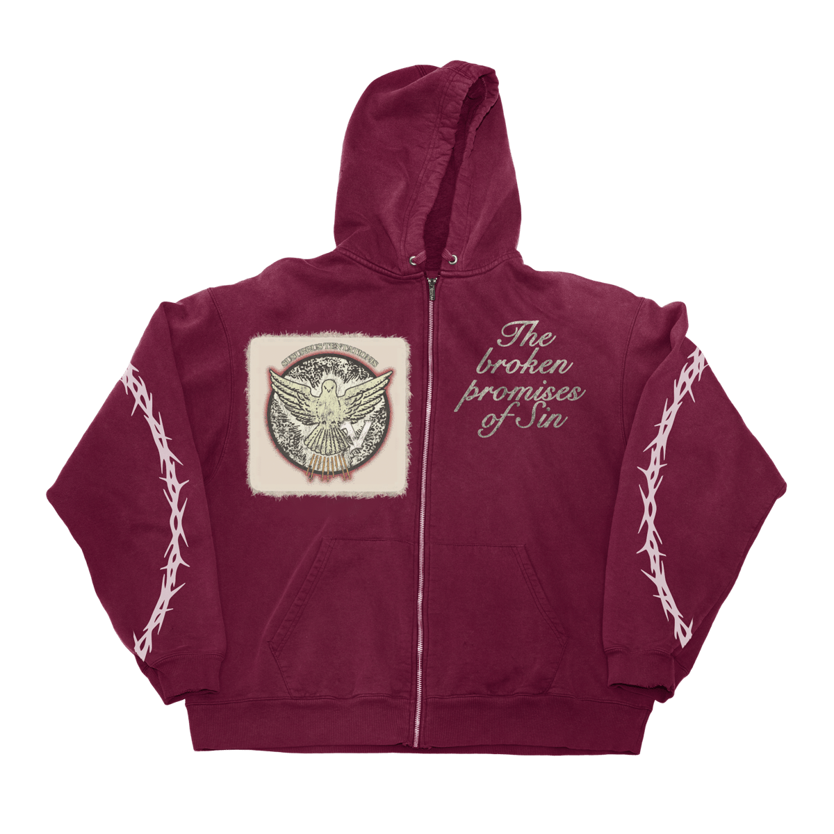 Image of Burgundy Broken Promises Hoodie