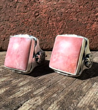 Image 1 of WL&A Handmade Pink Opal Thunderbird Signet Ring - Size 12