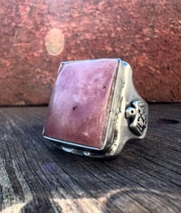 Image 5 of WL&A Handmade Pink Opal Thunderbird Signet Ring - Size 12