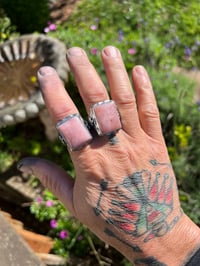 Image 7 of WL&A Handmade Pink Opal Thunderbird Signet Ring - Size 12