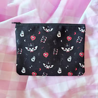 Image 3 of Baby Baphomet Zipper Pouch | Creepy Cute Kitsch Art as Pastel Goth Pencil Case or Makeup Bag