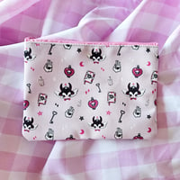 Image 2 of Baby Baphomet Zipper Pouch | Creepy Cute Kitsch Art as Pastel Goth Pencil Case or Makeup Bag