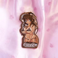 Image 2 of Chocolate Milk Anime Girl Pinup Air Freshener | Car Perfume in Nutmeg Scent