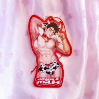 Image 1 of Whole Milk Anime Boy Pinup Hot Guy Air Freshener | Car Perfume in Cologne Scent