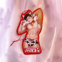 Image 2 of Whole Milk Anime Boy Pinup Hot Guy Air Freshener | Car Perfume in Cologne Scent