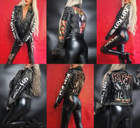 Image 1 of CUSTOM MADE KISS FAUX LEATHER BIKER JACKET 