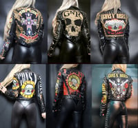 Image 1 of CUSTOM MADE GUNS N ROSES FAUX LEATHER JACKET  