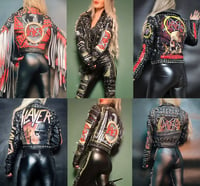 Image 1 of CUSTOM MADE SLAYER FAUX LEATHER JACKET 