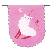 Unicorn and Moon Pennant