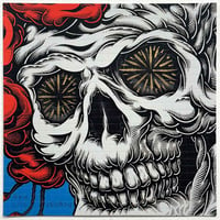 Skull n' Roses Blotter, 2024 (Hand Painted Multiple, artwork only)