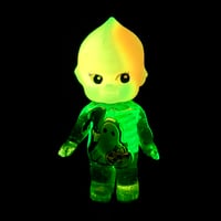 Image 6 of 4.5" Large Orange Glow in the Dark Halloween Special Ghost with a Scythe Double Cast Resin Figure