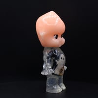 Image 4 of 4.5" Large Orange Glow in the Dark Halloween Special Ghost with a Scythe Double Cast Resin Figure