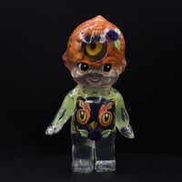 Image 2 of 4.5" Large 3rd Eye Brain and Owl Glow in the Dark Halloween Special Double Cast Resin Figure