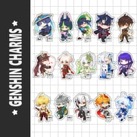 Image 1 of Genshin 3" Double-sided Glitter Epoxy Charm